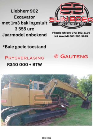 Liebherr 902 Excavator met 1m3 bak ingesluit (3533 ure) Jaarmodel onbekend