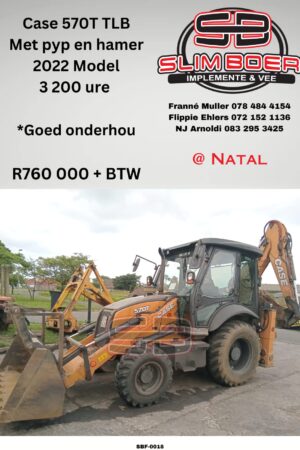 Case 570T TLB met pyp en hammer (2022 model), 3200 ure, Goed onderhou