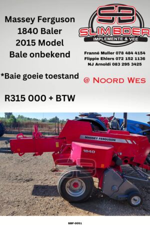 Massey Ferguson 1840 Baler, (2015 Model), Bale onbekend, Baie Goeie toestand