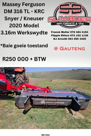 Massey Furguson DM 316 TL - KRC Snyer / Kneuser, (2020 Model) 3.16m Werkwydte, Baie goeie toestand