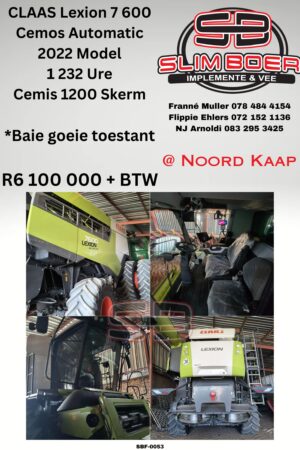 Claas Lexion 7600 Cemos Automatic, (2022 Model), 1 232 Ure, Cemis 1200 Skerm, Goeie toestand
