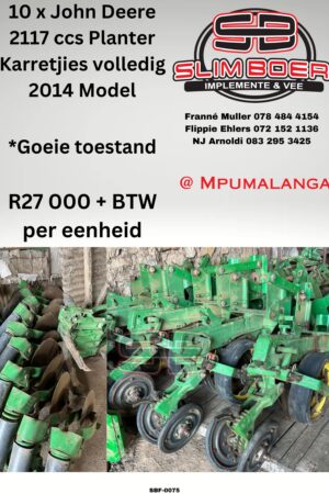 John Deere 2117 ccs Planter karretjies, 10 eenhede, (2014 model) Goeie toestand