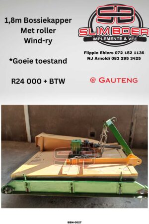 Bossiekapper 1.8m, Met roller, Wind-ry, Goeie toestand