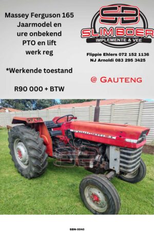 Massey Ferguson 165, Jaar en ure onbekend, PTO en Lift werk reg, Werkende toestand