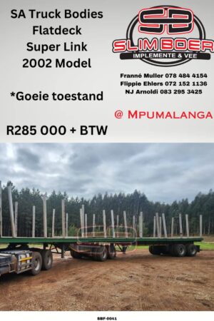 SA Truck Bodies Flatdeck Super Link (2002 model) Goeie toestand