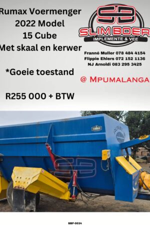 Rumax Voermenger met Kerwer, (2022 Model), 15 Cube Met skaal, Goeie toestand