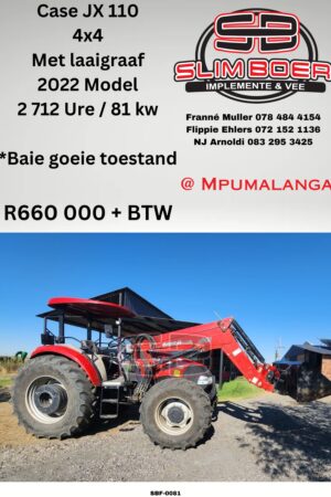 Case JX 110, 4x4 met Laaigraaf (2022 model) 2712 ure 81kw, Baie goeie toestand
