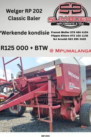Welger RP 202 Classic Baler, Werkende kondisie