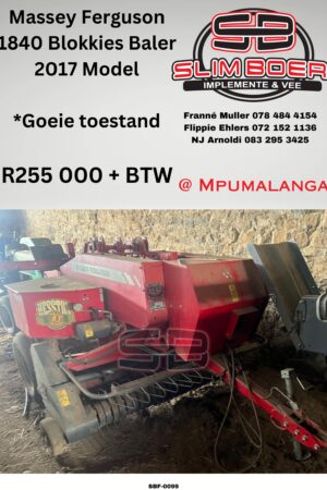 Massey Ferguson 1840 Blokkie baler (2017 model) Goeie toestand