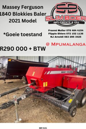 Massey Ferguson 1840 Blokkie baler (2021 model) Goeie toestand