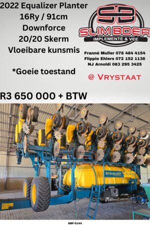 Equalizer Planter, (2022 model) 16 Ry / 91cm, Downforce 20/20 Skerm, Vloeibare kunmis, Goeie toestand