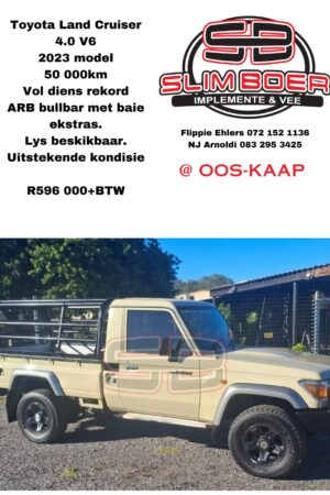 Toyota Land Cruiser 4.0L V6, (2023 model) 50 000km, vol diensrekord, ARB bullbar met baie ekstras, Uistekende toestand