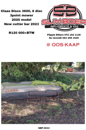 Claas Disco 3600, 8 disc 3point mower (2020 model), Nuwe cutter bar