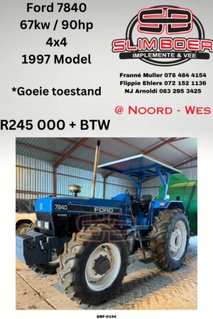 Ford 7840, 67kw, 4x4 (1997 model) Goeie toestand