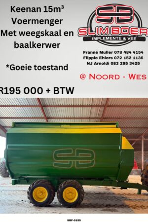 Keenan 15cube Voermenger met weegskaal en baalkerwer, Goeie toestand