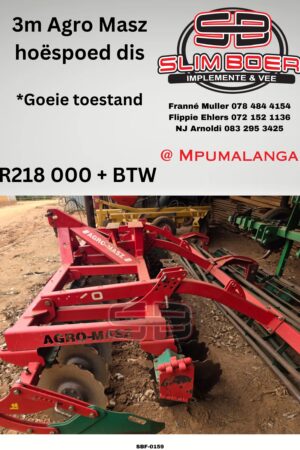 3m Agro Masz Hoëspoed Dis, Goeie toestand