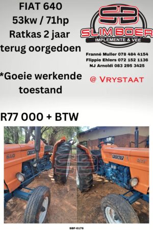 Fiat 640, 53kw, Ratkas 2 jaar terug oorgedoen, Goeie werkende toestand