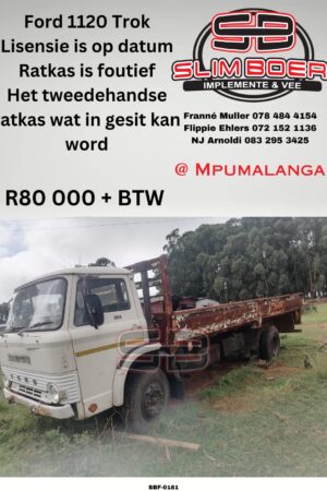 Ford 1120 Trok, Lisensie is op datum, Ratkas is foutief, het tweedehandse ratkas wat in gesit kan word