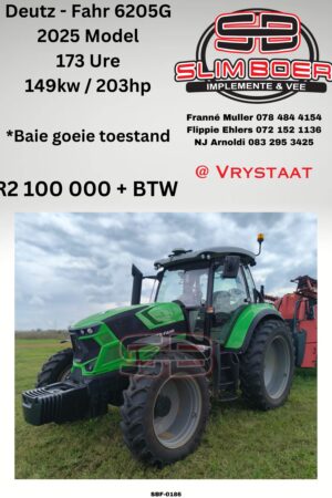 Deutz - Fahr 6205G, (2025 model) 173 ure, 149kw, Baie goeie toestand