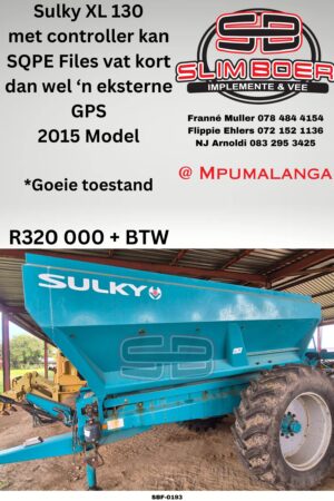 Sulky XL 130 Strooier, met Controller, kan SQPE files vat (kort dan skerm en eksterne GPS) (2015 model) Goeie toestand