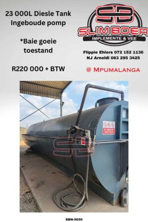 23 000Lt Diesel Tank, Ingeboude pomp, Baie goeie toestand