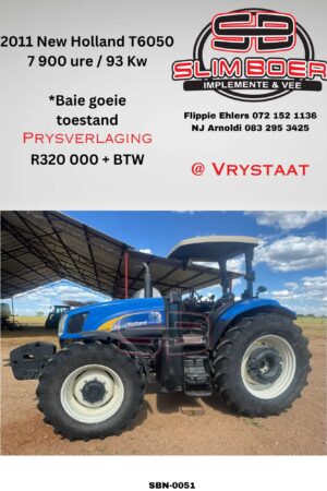 New Holland T6050, 7900 Ure, 93kw, Baie goeie toestand