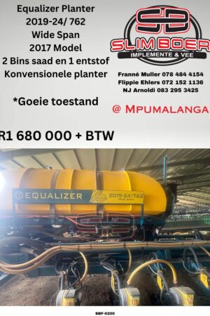 Equalizer, 24 Ry / 762 (2017 model), 2 Bins Saad en 1 Entstof, Konvensionele planter, Goeie toestand