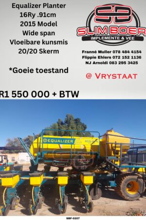 Equalizer Planter, 16 Ry .91cm (2015 model), Wide span, Vloeibare kunsmis, 20/20 skerm, Goeie toestand