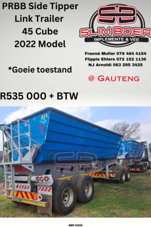 PRBB Side Tipper, Link Trailer, 45 Cube (2022 model) Goeie toestand