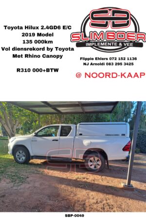 Toyota Hilux (2019 model) 2.4 GD-6 E/C, 135 000km, Vol diensrekord by Toyota, met Rhino Canopy